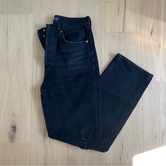 Aritzia | Denim Forum “Joni” High Rise Loose Black Ripped Jeans 🖤 - Picture 3 of 15